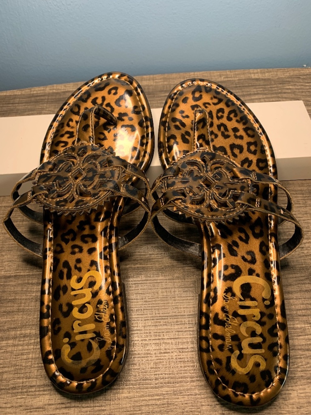 Circus by Sam Edelman Cheetah Leopard Animal Print Thong Sandals Size 7